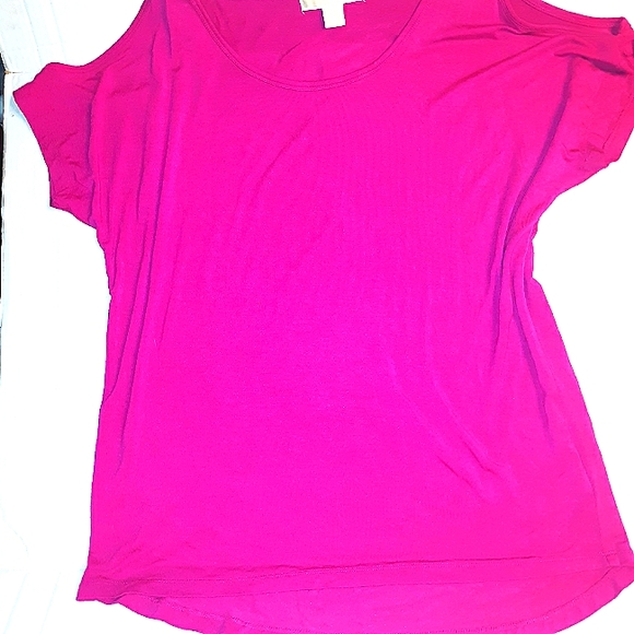 ☆Michael Kors☆Beautiful Pink EEUC Cold Shoulder Small stretchy casual/Dressy tee - Picture 14 of 15